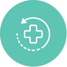 Recovery icon with green background and white stroke