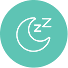 Relax icon with green background and white stroke