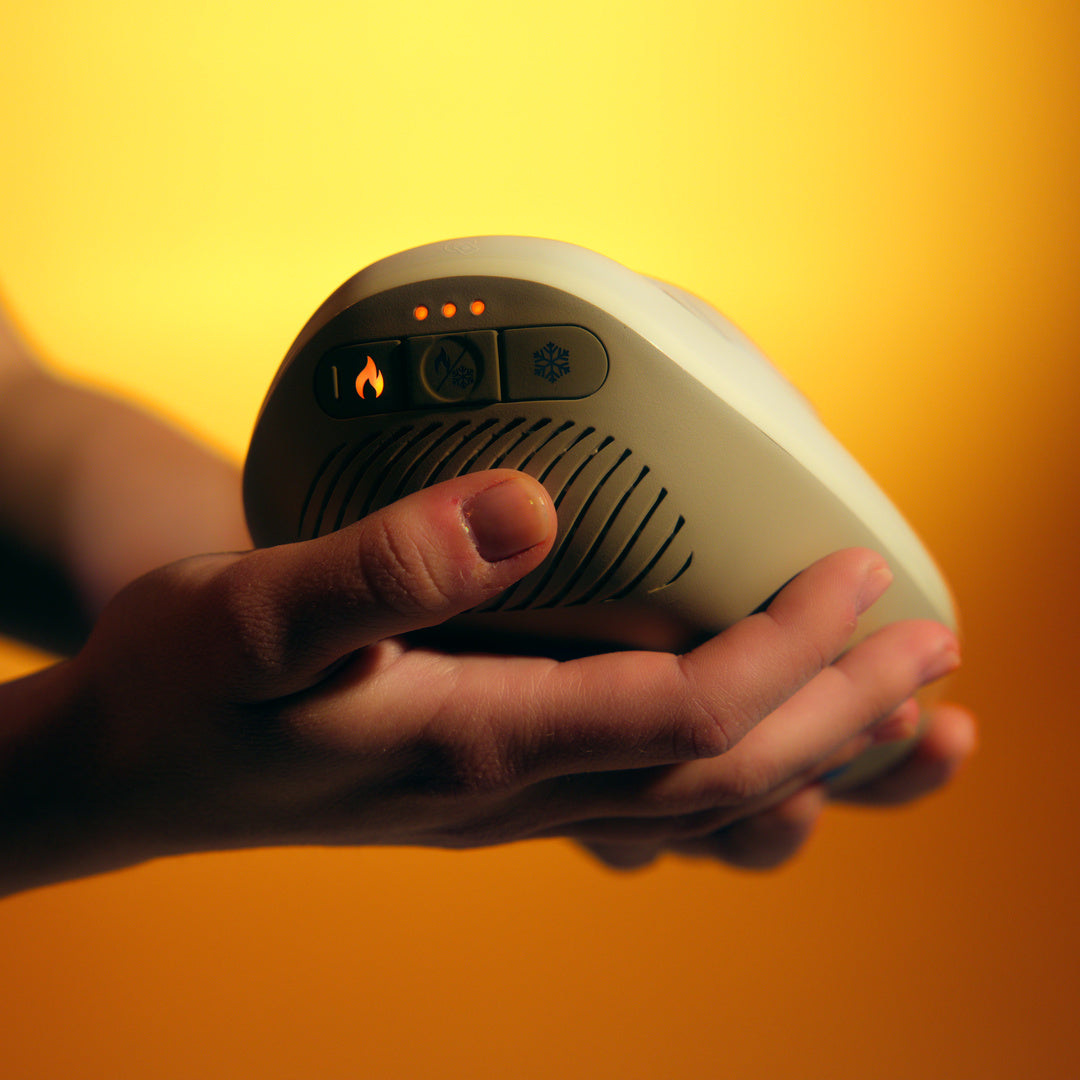 Close-up of the ThermaTouch nodes glowing warm